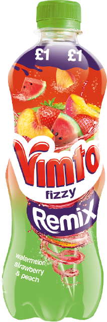 Vimto Fizzy  remix 500mlx12 pm watermelon Strawberry & Peach  